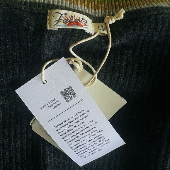 FAHERTY Stowe Cashmere Sweater Dress, 100% Cashmere, Gray, Large, (12/14), NWT - Picture 14 of 16